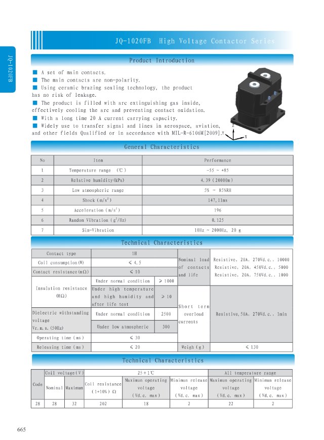 Реле JQ-1020FB